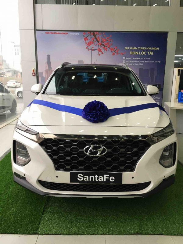 Hyundai Santafe 2020 máy dầu Premium màu trắng